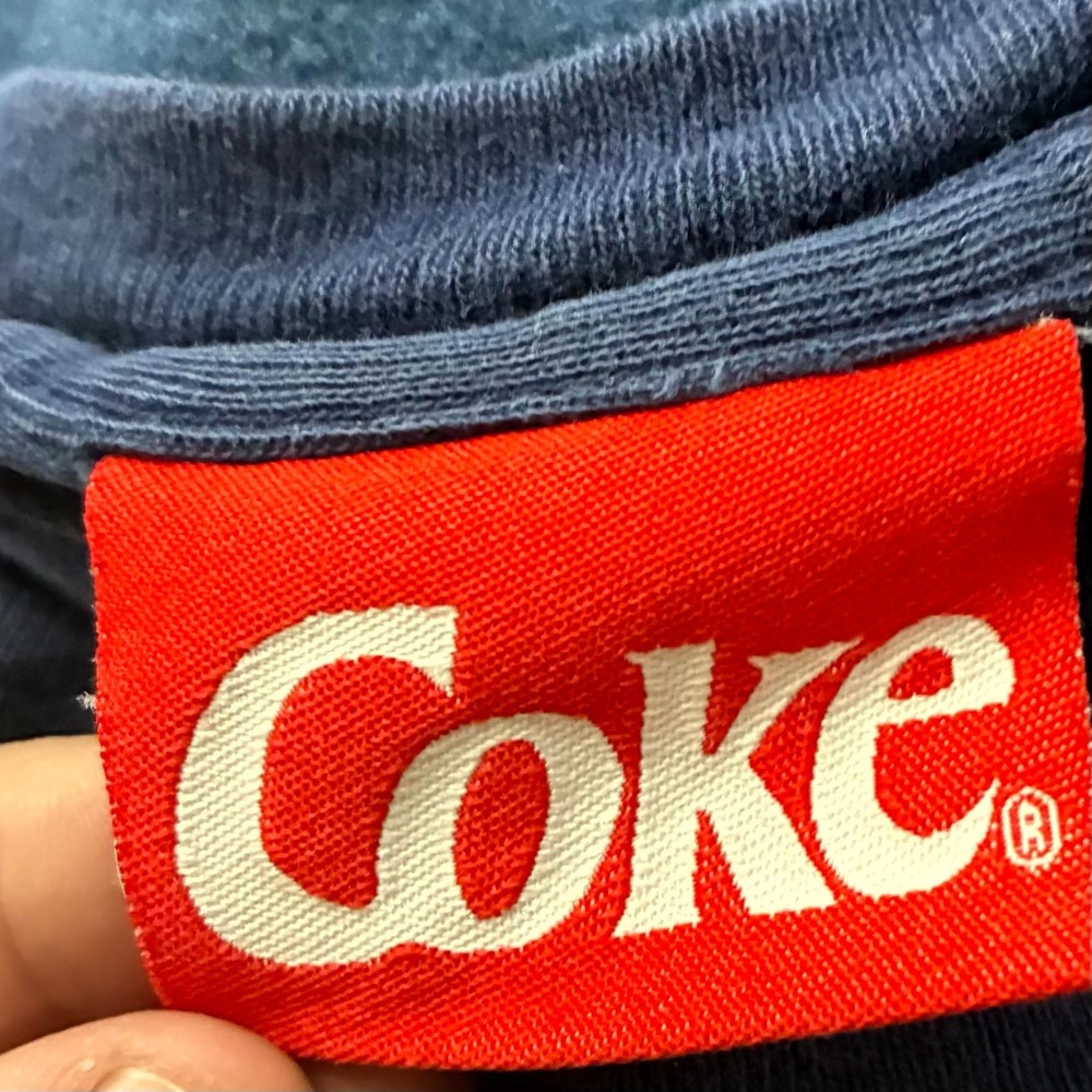 Vintage Coca-Cola Shirt Mens XL USA Blue Coke Seal Promotional Double Sided - Picture 4 of 14